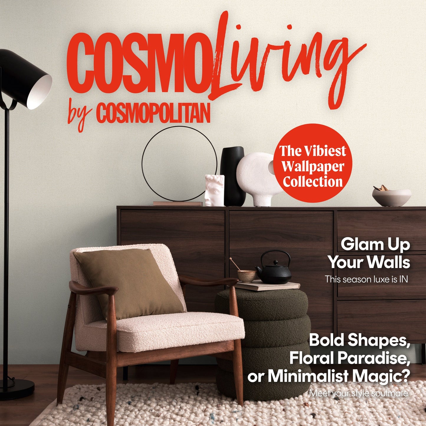 CosmoLiving Textilstruktur  Perlweiß 10,05 m x 0,53 m