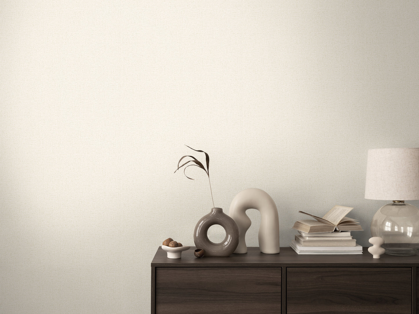 Livingwalls CosmoLiving  Metallic-Effekt Weiß Creme - 10,05 m x 0,53 m