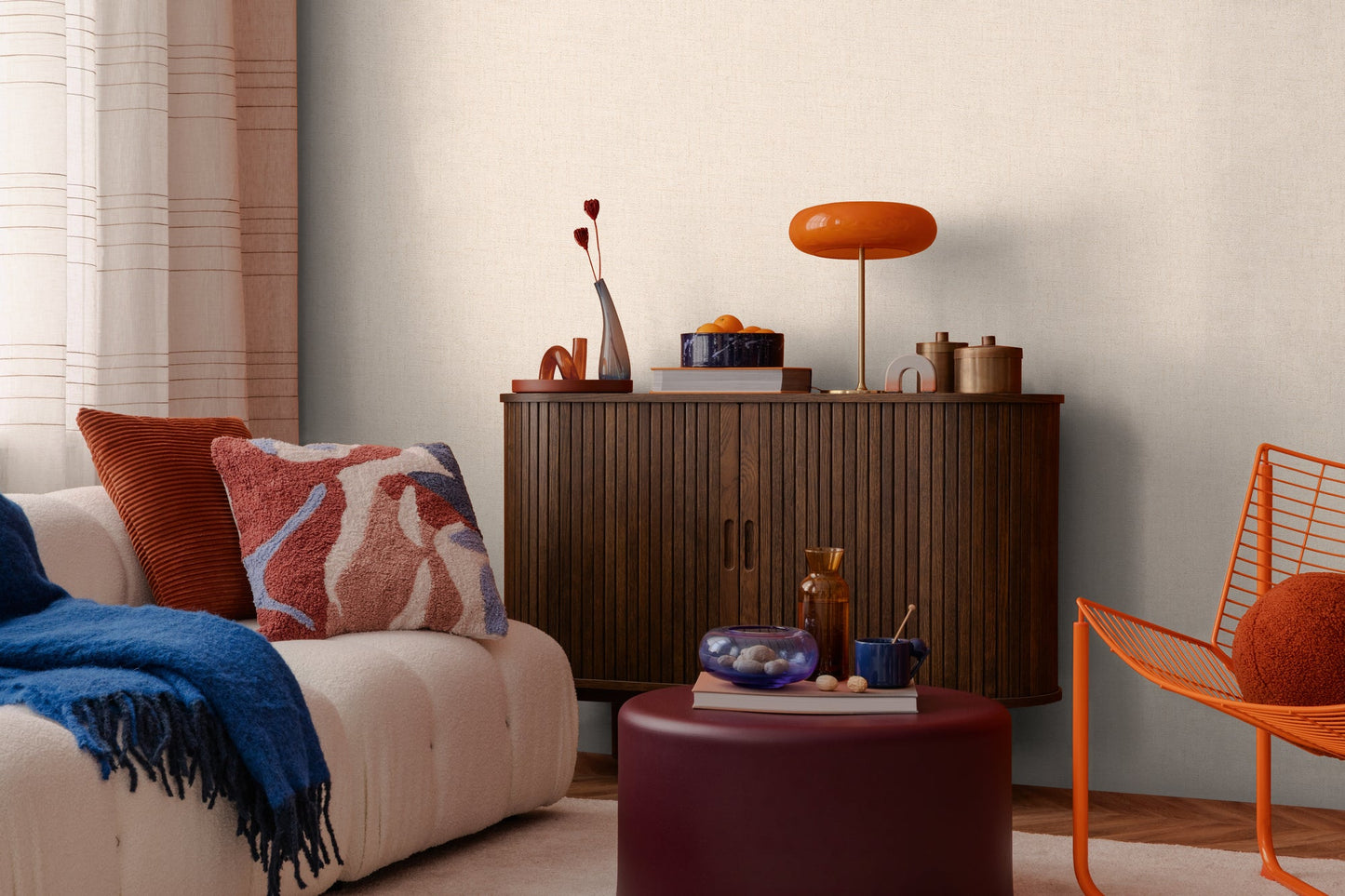 CosmoLiving Seidenstruktur  Puderbeige 10,05 m x 0,53 m