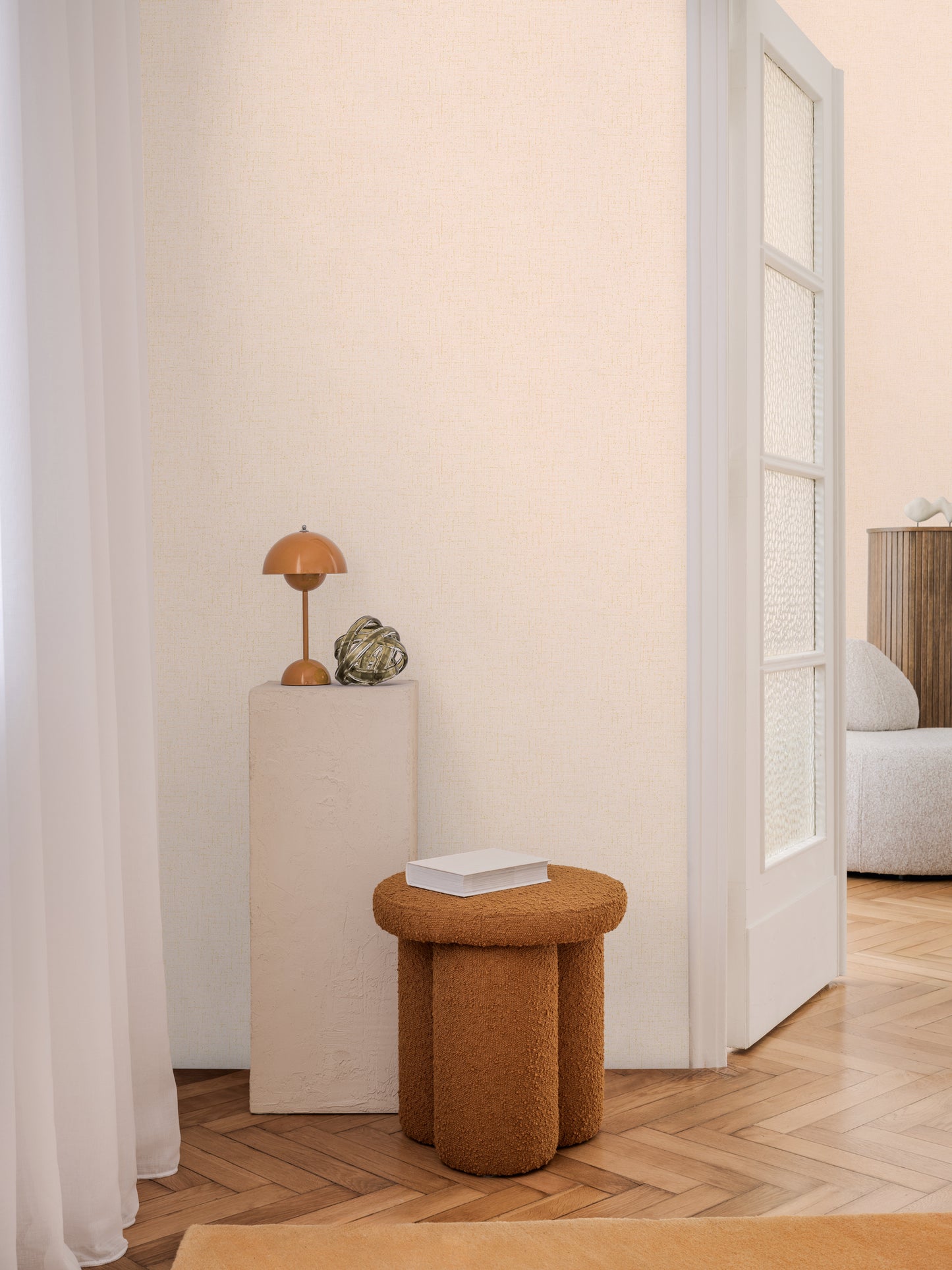 Livingwalls CosmoLiving Vliestapete Metallic Effekt Rosa Beige Gold - 10,05 m x 0,53 m