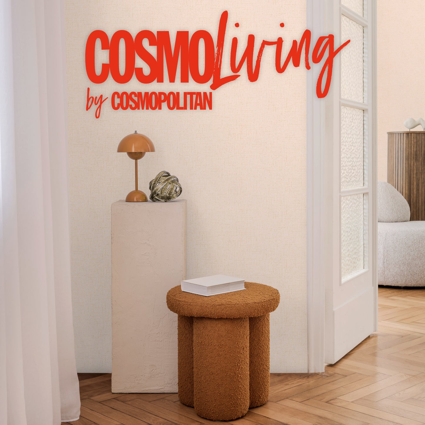 Livingwalls CosmoLiving Vliestapete Metallic Effekt Rosa Beige Gold - 10,05 m x 0,53 m