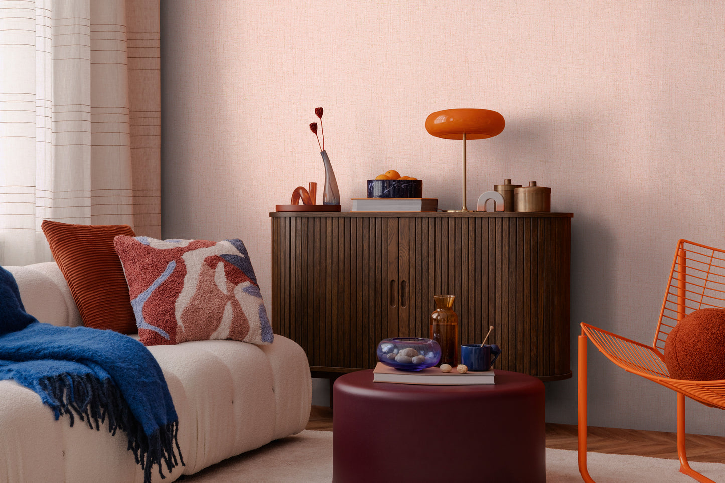 Livingwalls CosmoLiving Vliestapete Metallic Effekt Rosé Gold - 10,05 m x 0,53 m