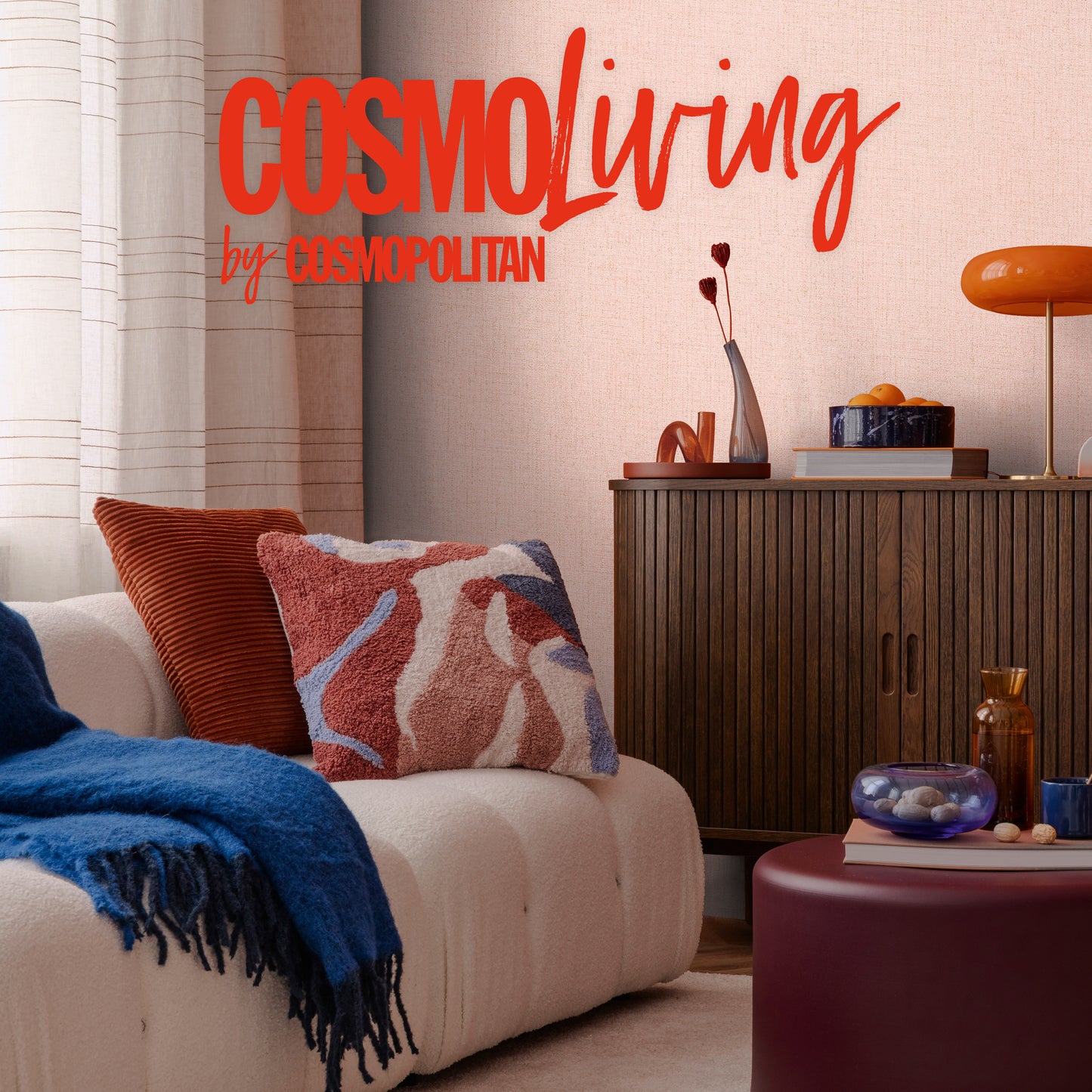 Livingwalls CosmoLiving Vliestapete Metallic Effekt Rosé Gold - 10,05 m x 0,53 m