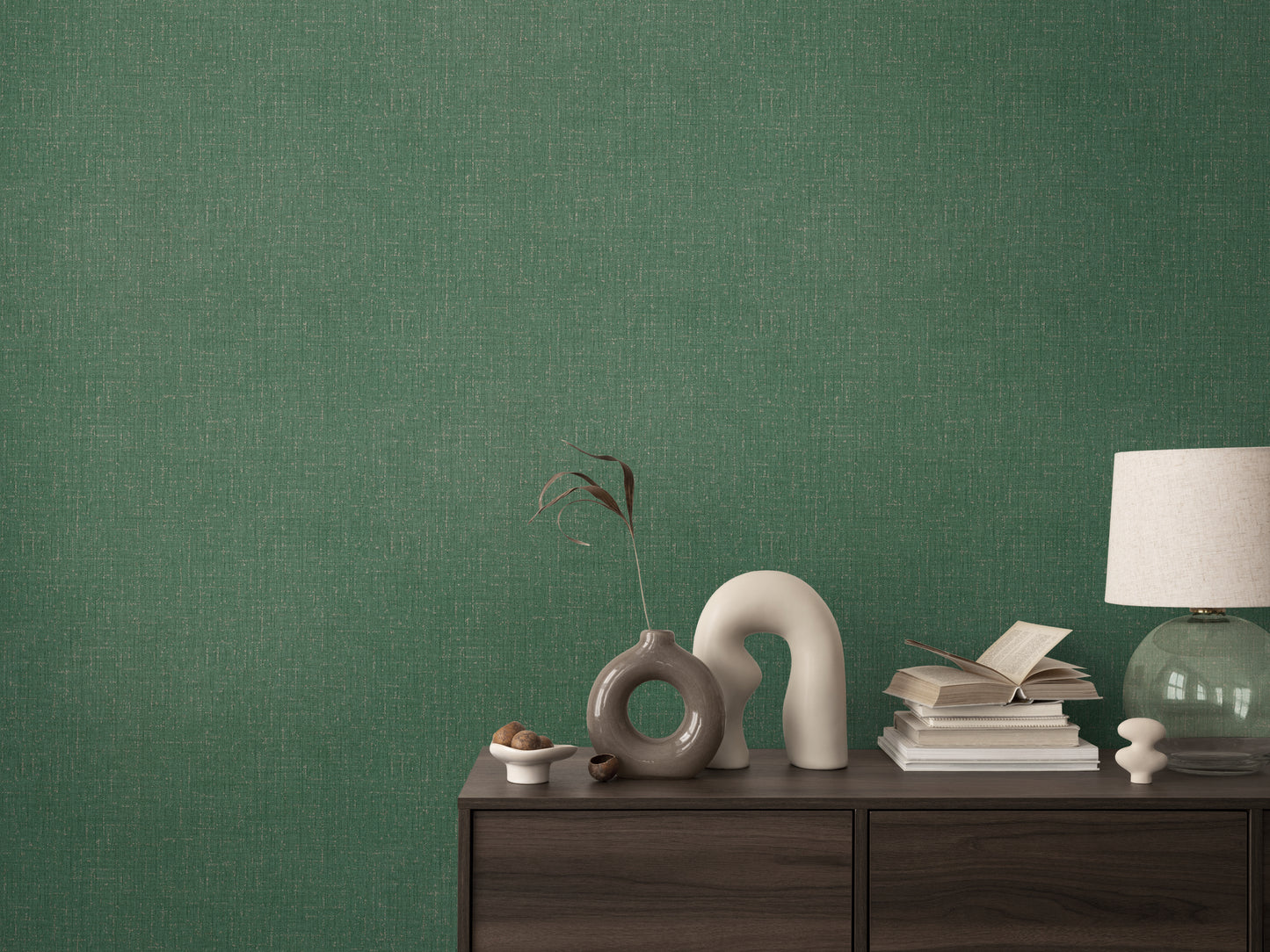 Livingwalls CosmoLiving Vliestapete Metallic Effekt Dunkelgrün Gold - 10,05 m x 0,53 m