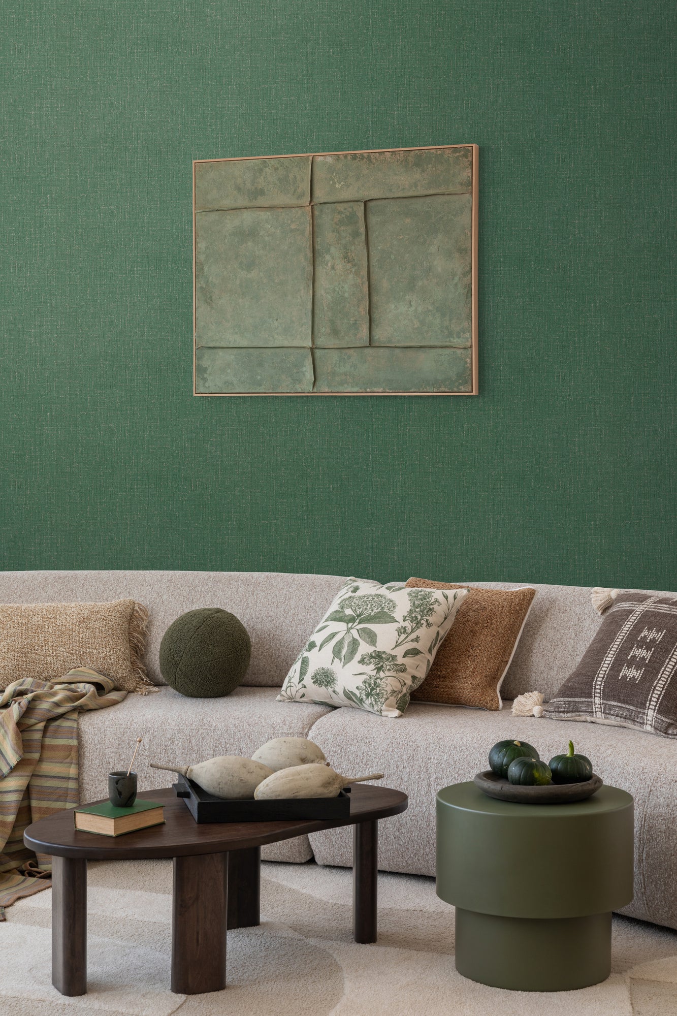 Livingwalls CosmoLiving Vliestapete Metallic Effekt Dunkelgrün Gold - 10,05 m x 0,53 m
