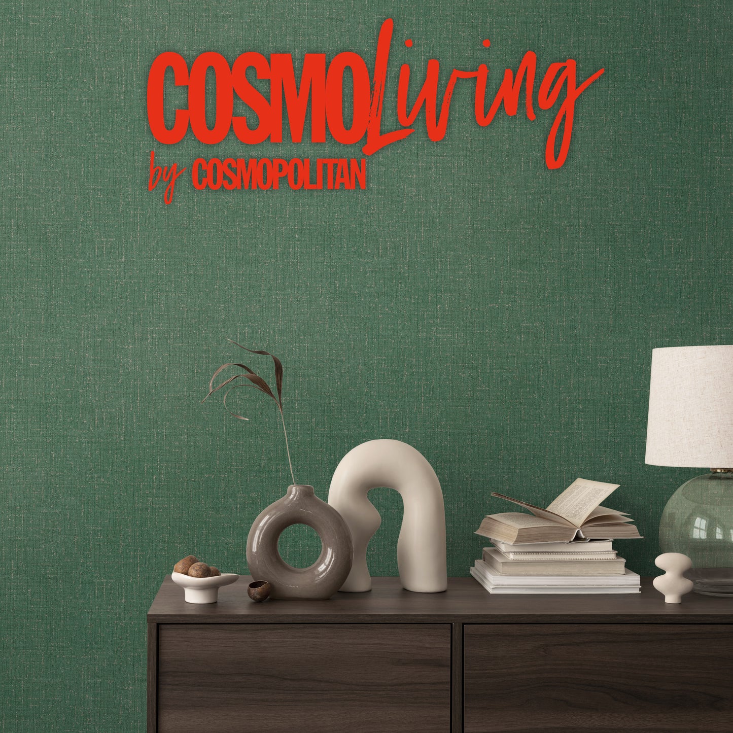 Livingwalls CosmoLiving Vliestapete Metallic Effekt Dunkelgrün Gold - 10,05 m x 0,53 m