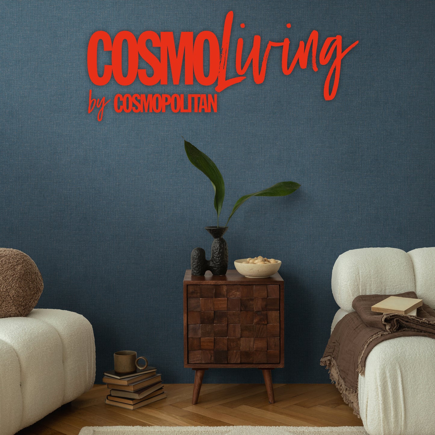 Livingwalls CosmoLiving Vliestapete Metallic Effekt Dunkelblau Gold - 10,05 m x 0,53 m