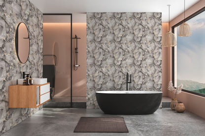 Mustertapete Marmor-Optik Taupe & Gold - 10,05 m x 0,53 m