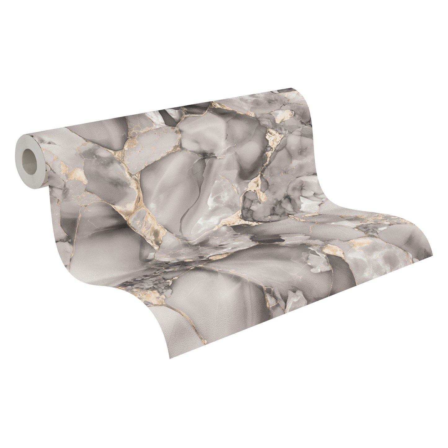 Mustertapete Marmor-Optik Taupe & Gold - 10,05 m x 0,53 m