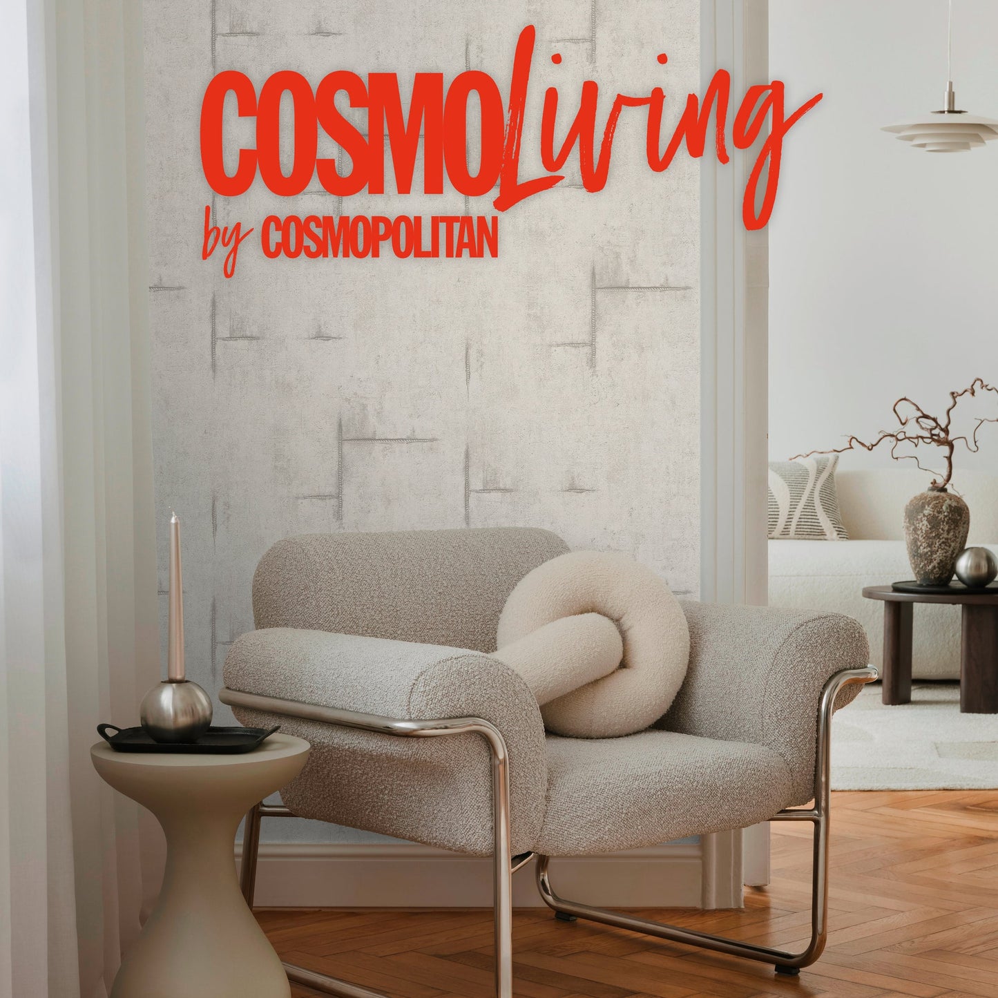 CosmoLiving Graphite Groove-Edge Weiß 10,05 m x 0,53 m