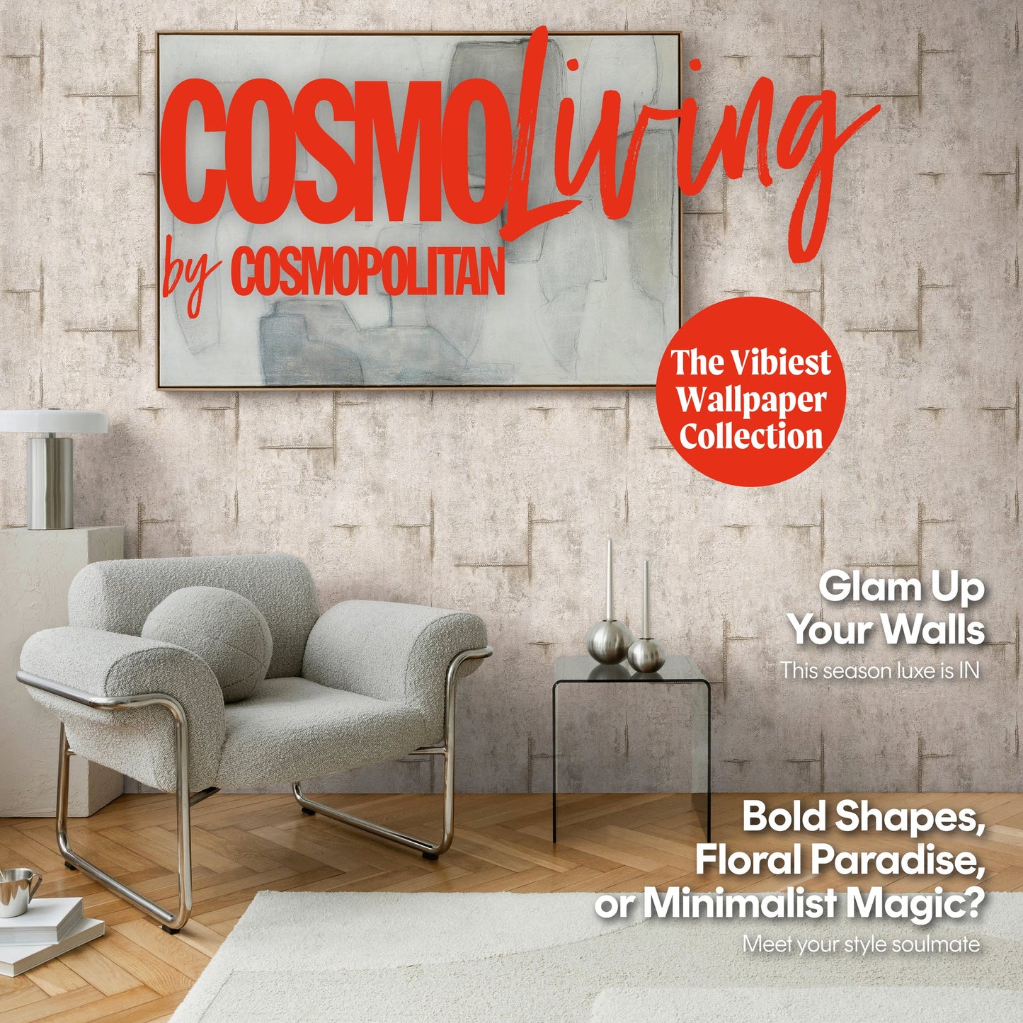 CosmoLiving Graphite Groove-Edge Grau Metallic 10,05 m x 0,53 m