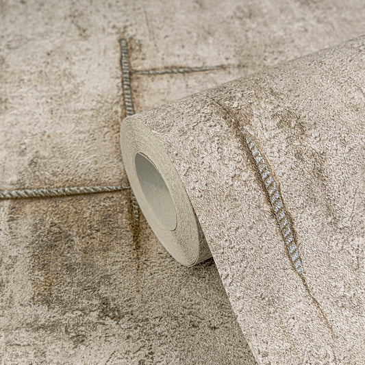 CosmoLiving Graphite Groove-Edge Grau Metallic 10,05 m x 0,53 m