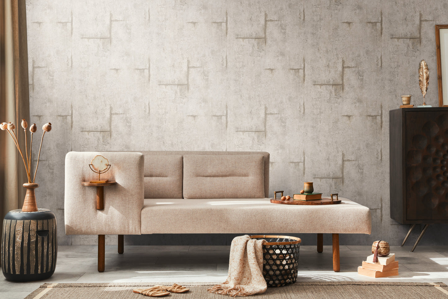 Livingwalls CosmoLiving Graphite Groove-Edge Industrial Grau Metallic - 10,05 m x 0,53 m