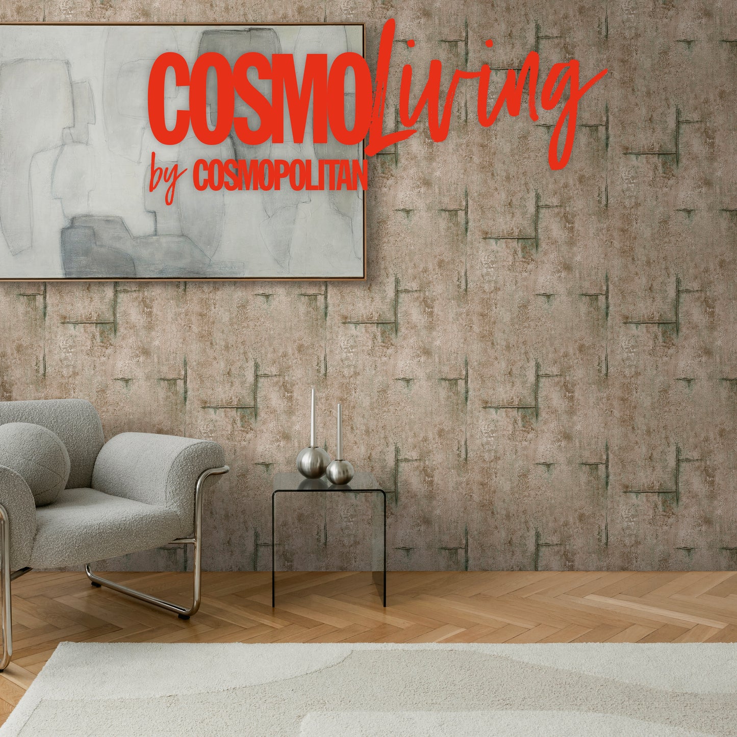 Livingwalls CosmoLiving Graphite Groove-Edge Industrial Braun - 10,05 m x 0,53 m