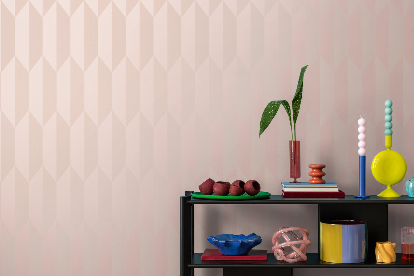 Livingwalls CosmoLiving Graphic Groove-Playful geometrisch Rosa - 10,05 m x 0,53 m