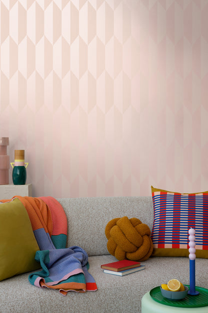Livingwalls CosmoLiving Graphic Groove-Playful geometrisch Rosa - 10,05 m x 0,53 m