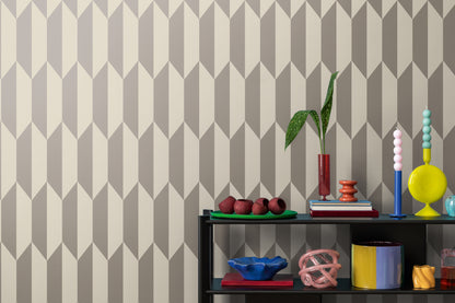 Livingwalls CosmoLiving Graphic Groove-Playful geometrisch Silber - 10,05 m x 0,53 m