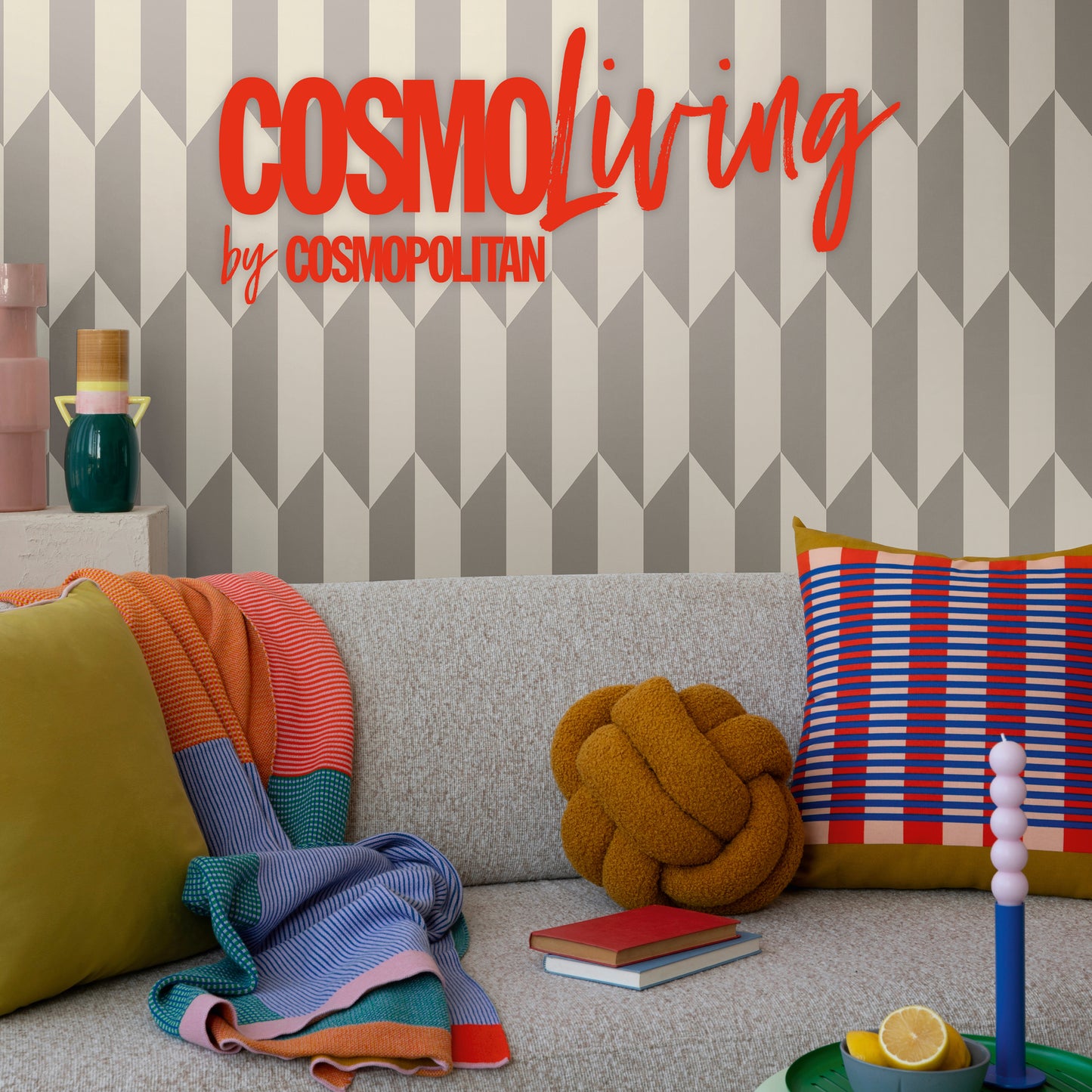 Livingwalls CosmoLiving Graphic Groove-Playful geometrisch Silber - 10,05 m x 0,53 m