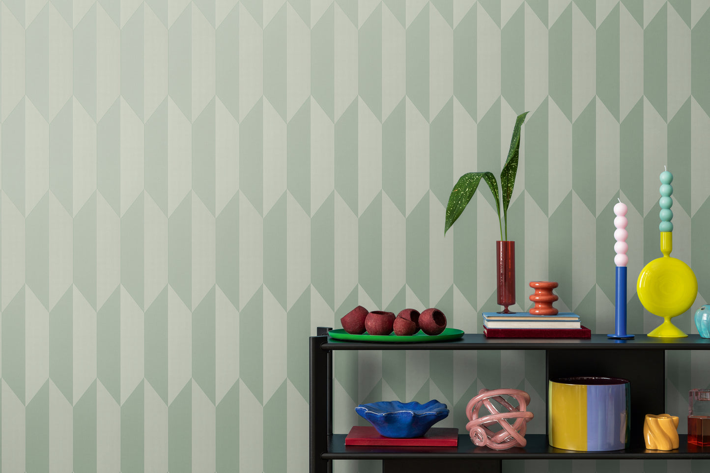 Livingwalls CosmoLiving Graphic Groove-Playful geometrisch Grün - 10,05 m x 0,53 m
