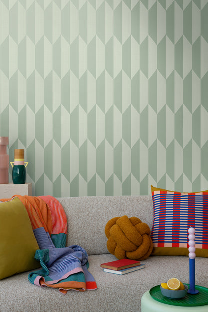 Livingwalls CosmoLiving Graphic Groove-Playful geometrisch Grün - 10,05 m x 0,53 m