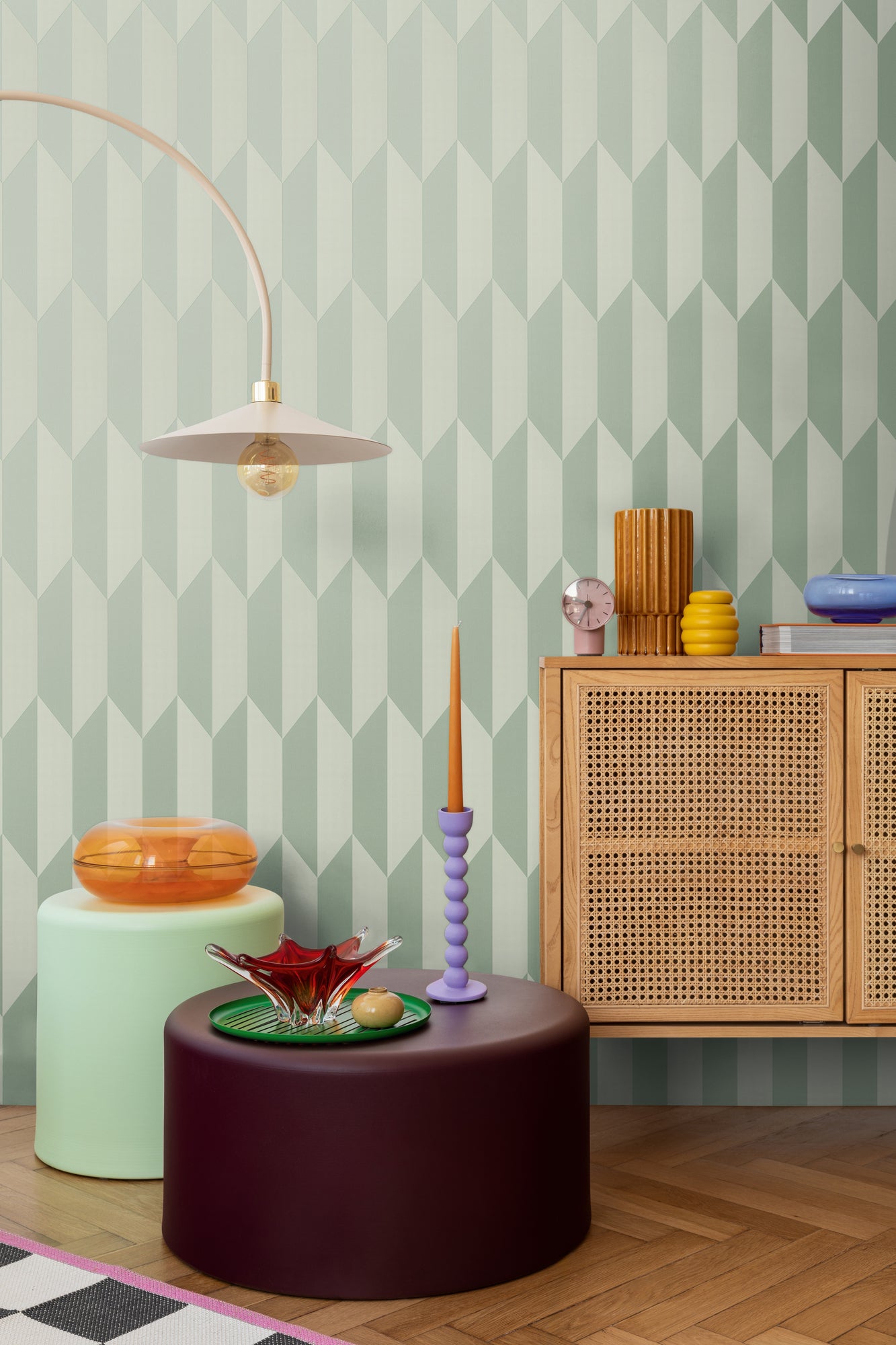 Livingwalls CosmoLiving Graphic Groove-Playful geometrisch Grün - 10,05 m x 0,53 m