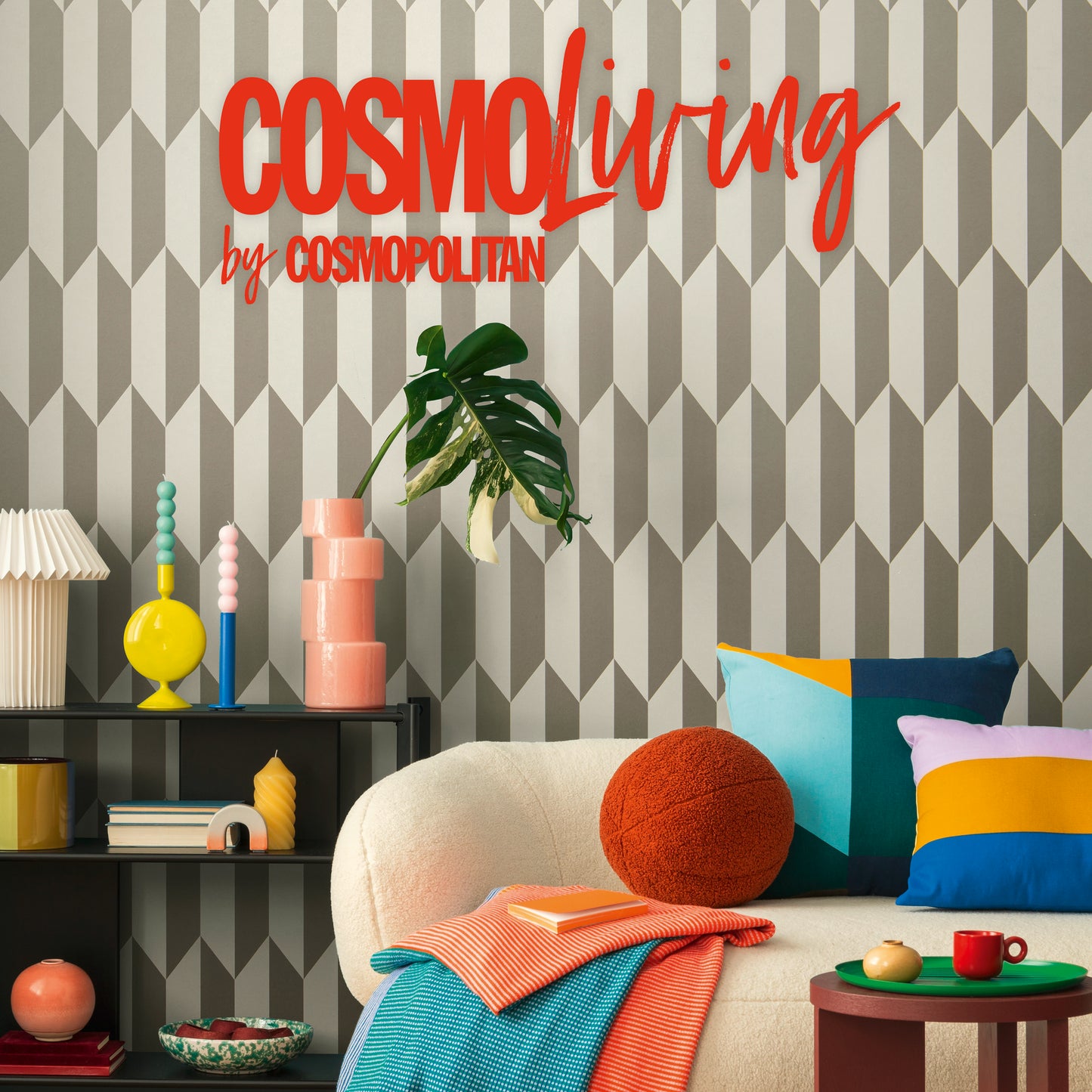 Livingwalls CosmoLiving Graphic Groove-Playful geometrisch Champagner - 10,05 m x 0,53 m