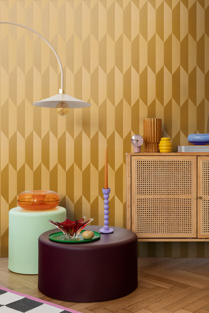 Livingwalls CosmoLiving Graphic Groove-Playful geometrisch Gold - 10,05 m x 0,53 m