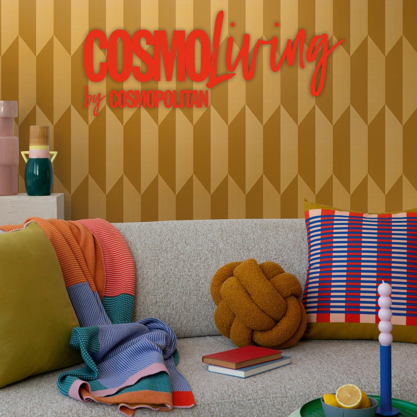CosmoLiving Graphic Groove-Playful Gold 10,05 m x 0,53 m