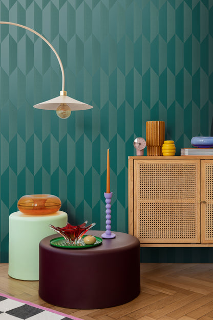Livingwalls CosmoLiving Graphic Groove-Playful geometrisch Blau - 10,05 m x 0,53 m