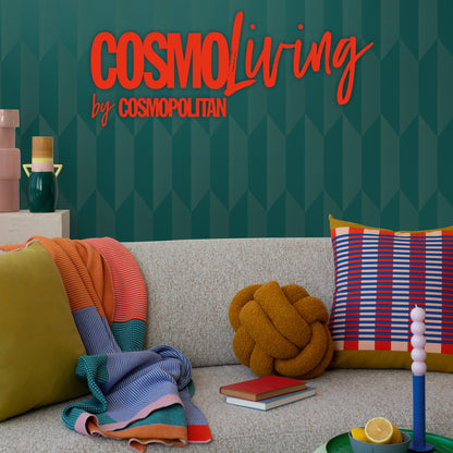 Livingwalls CosmoLiving Graphic Groove-Playful geometrisch Blau - 10,05 m x 0,53 m
