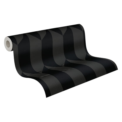 Livingwalls CosmoLiving Graphic Groove-Playful geometrisch Schwarz - 10,05 m x 0,53 m