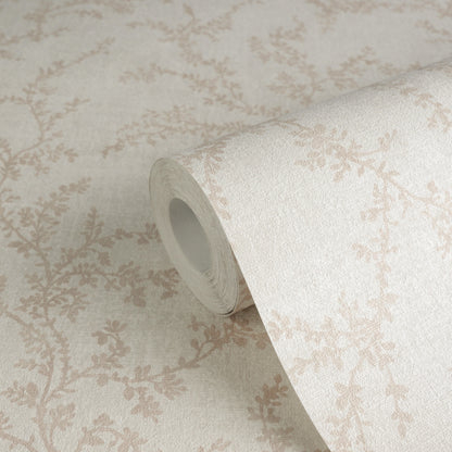 Mustertapete Blätterranken Rosé - 10,05 m x 0,53 m