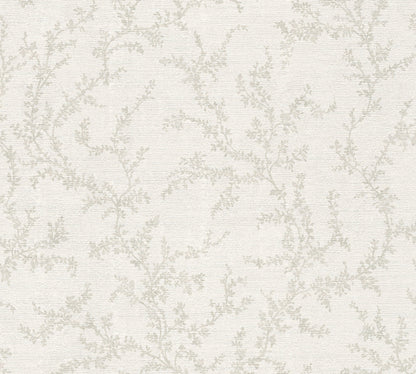 Mustertapete Zarte Blattranken Hellbeige - 10,05 m x 0,53 m