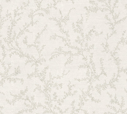 Mustertapete Zarte Blattranken Hellbeige - 10,05 m x 0,53 m