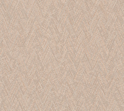 Mustertapete Fischgrät-Weboptik Altrosa - 10,05 m x 0,53 m