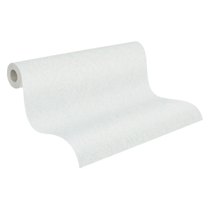 Mustertapete Fischgrät-Weboptik Pastellblau - 10,05 m x 0,53 m