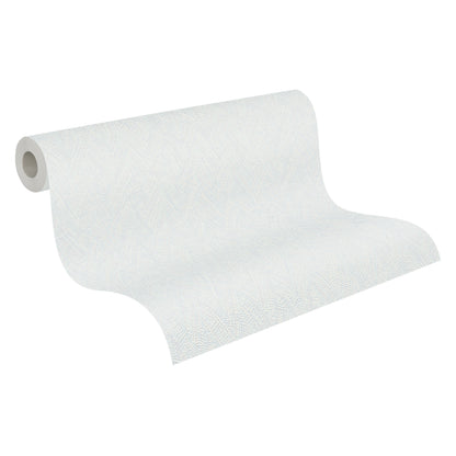 Mustertapete Fischgrät-Weboptik Pastellblau - 10,05 m x 0,53 m