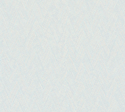 Mustertapete Fischgrät-Weboptik Pastellblau - 10,05 m x 0,53 m