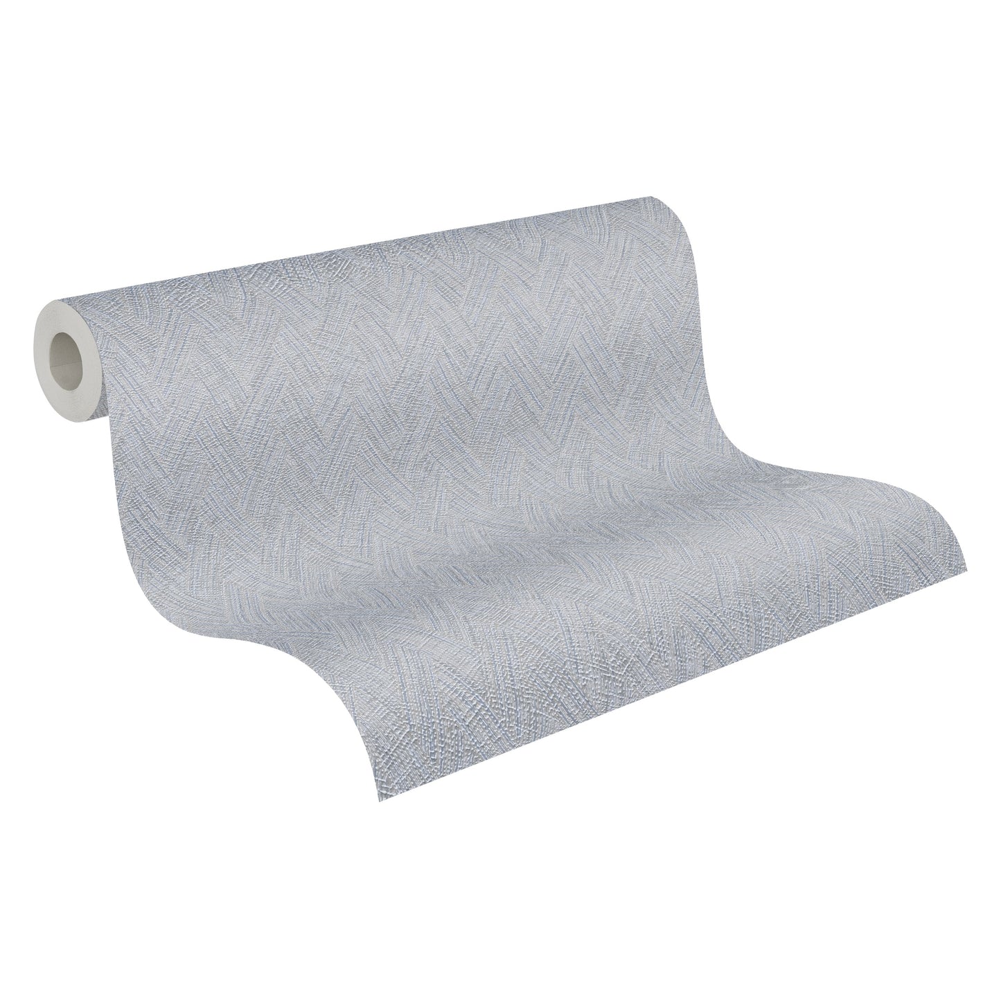 Mustertapete Fischgrät-Weboptik Taubenblau - 10,05 m x 0,53 m