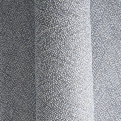 Mustertapete Fischgrät-Weboptik Taubenblau - 10,05 m x 0,53 m