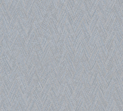 Mustertapete Fischgrät-Weboptik Taubenblau - 10,05 m x 0,53 m
