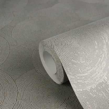 Mustertapete Seil-Spiralen Anthrazit - 10,05 m x 0,53 m
