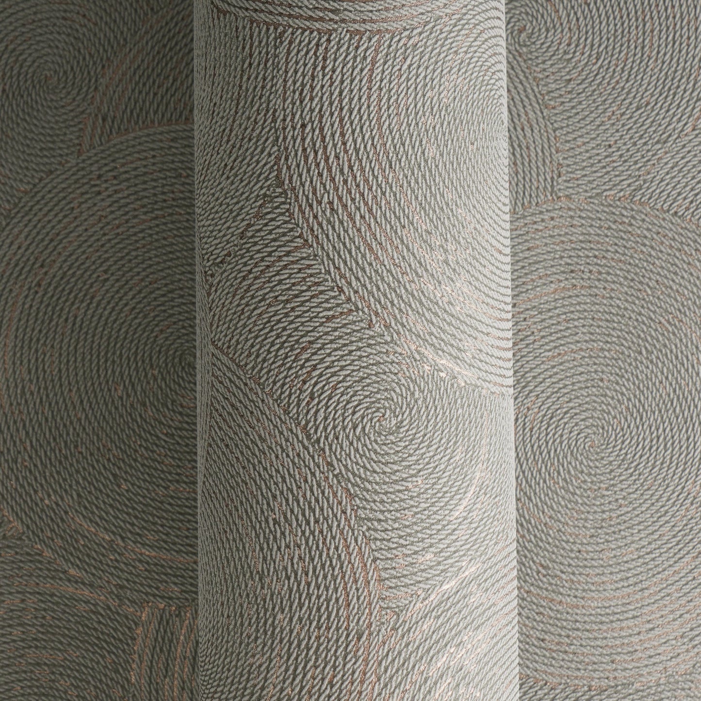 Mustertapete Seil-Spiralen Anthrazit - 10,05 m x 0,53 m