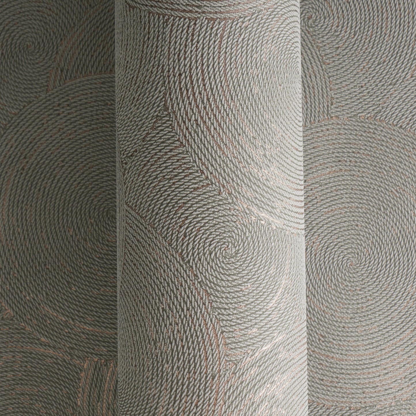Mustertapete Seil-Spiralen Anthrazit - 10,05 m x 0,53 m