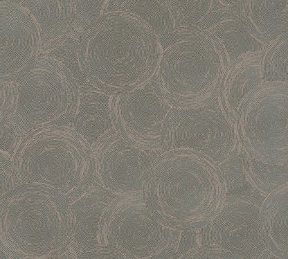 Mustertapete Seil-Spiralen Anthrazit - 10,05 m x 0,53 m