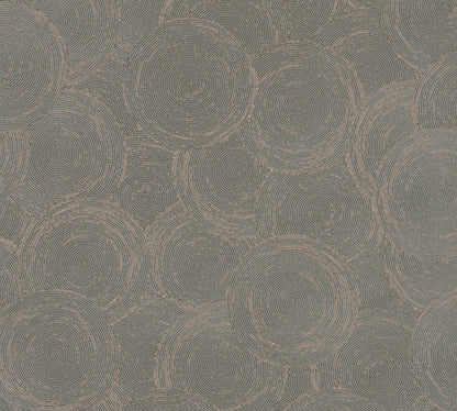 Mustertapete Seil-Spiralen Anthrazit - 10,05 m x 0,53 m