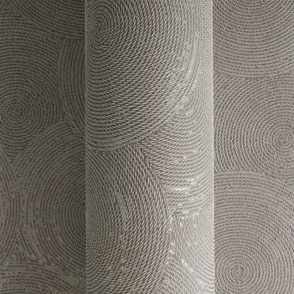 Mustertapete Seil-Spiralen Taupe - 10,05 m x 0,53 m