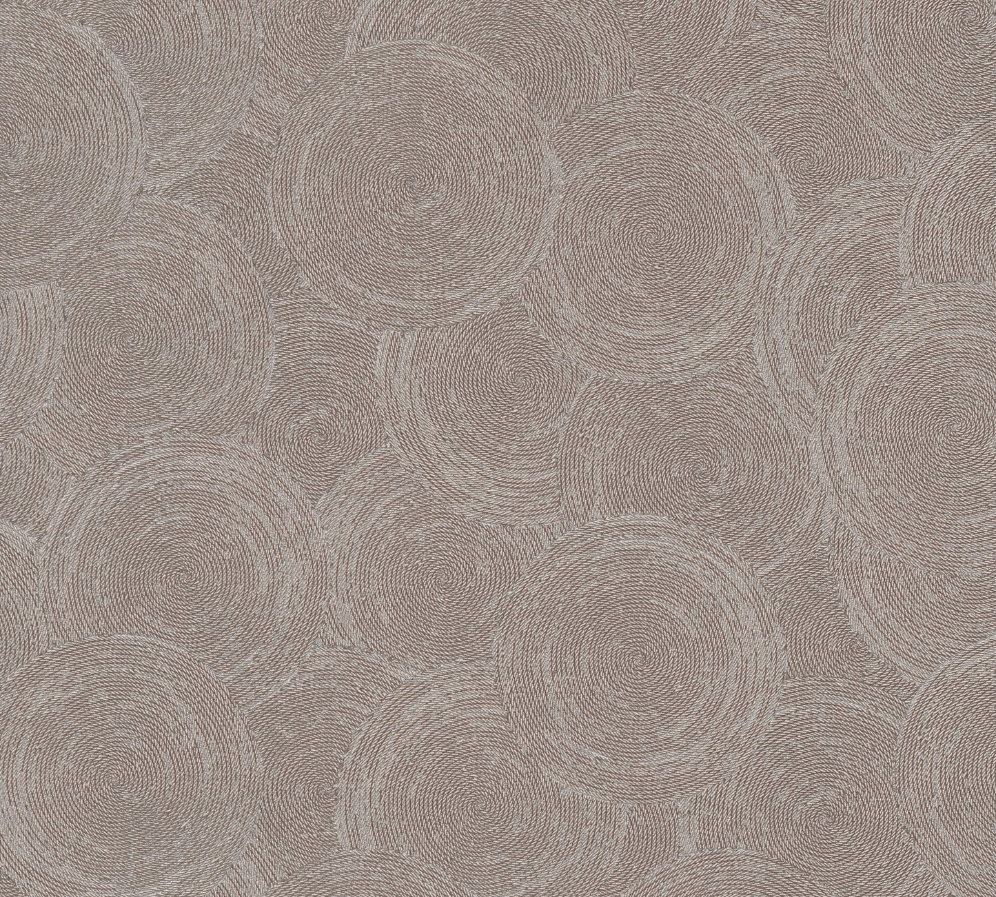 Mustertapete Seil-Spiralen Taupe - 10,05 m x 0,53 m