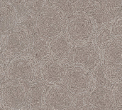 Mustertapete Seil-Spiralen Taupe - 10,05 m x 0,53 m
