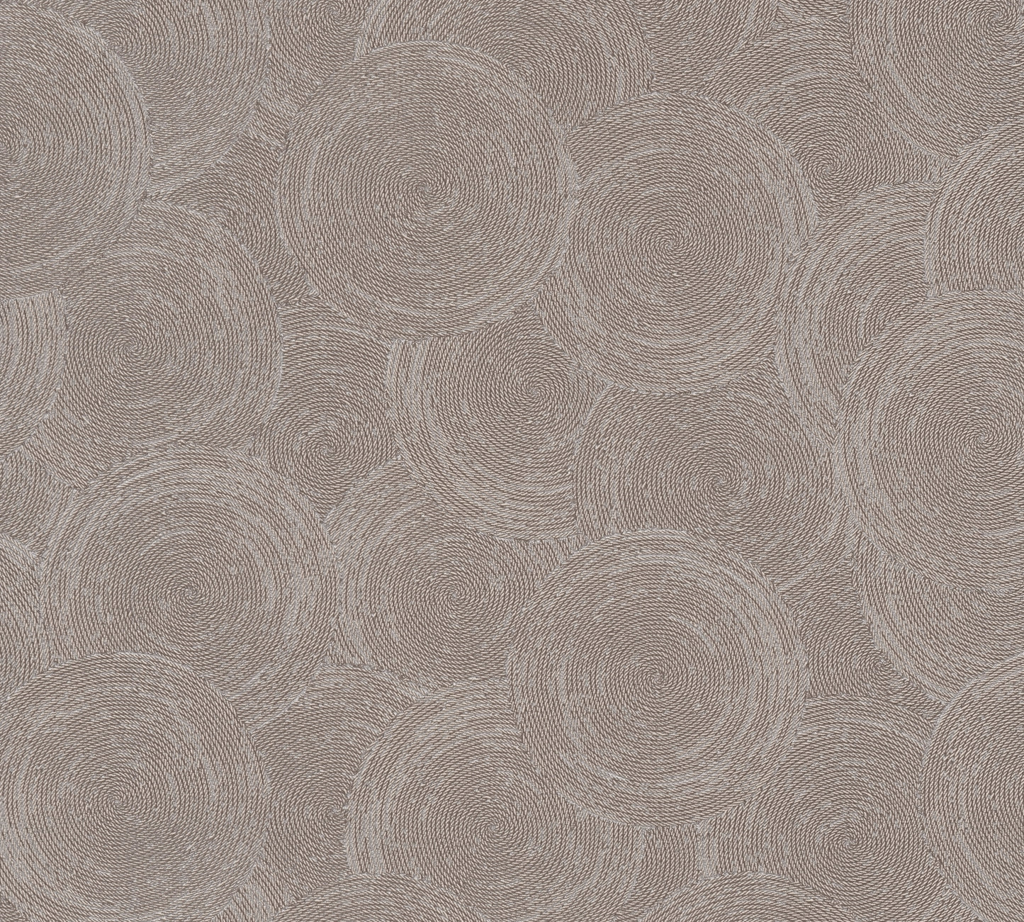 Mustertapete Seil-Spiralen Taupe - 10,05 m x 0,53 m